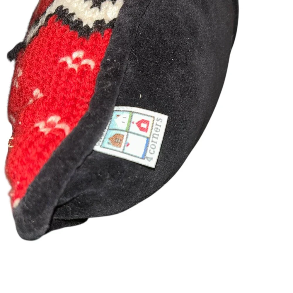 Christmas Red snowflake sweater knit ski Fair Isle pillow Poppy Gallium
